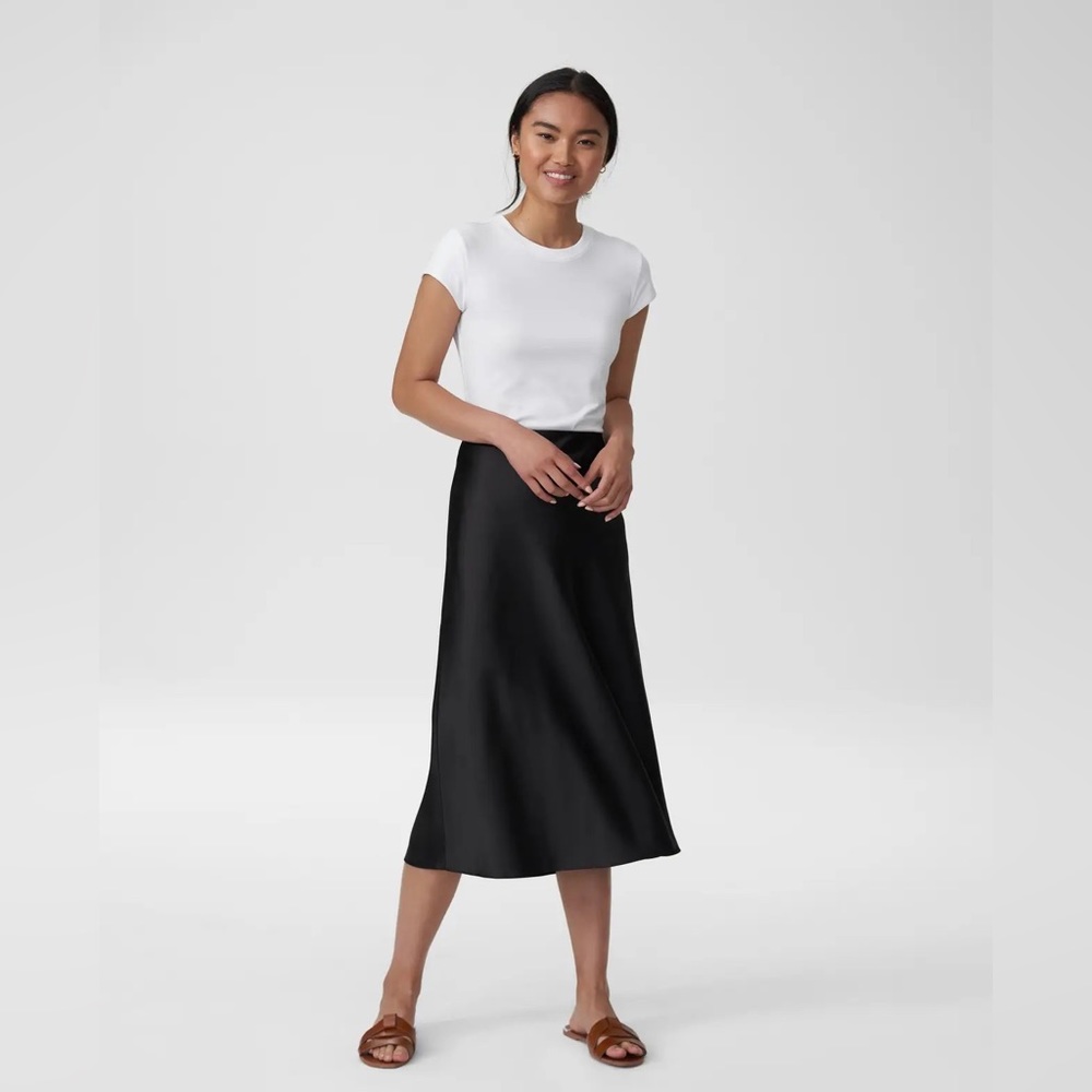 UNIVERSAL STANDARD Satin Bias Skirt Black (3XS, 2-4)